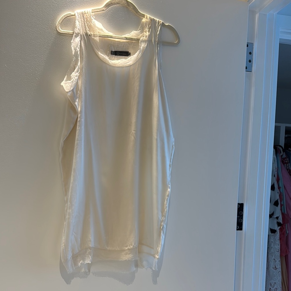 A house of basic  White Silk mini dress